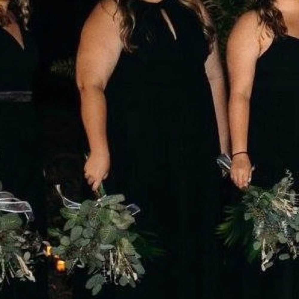 black full length bridesmaids dress